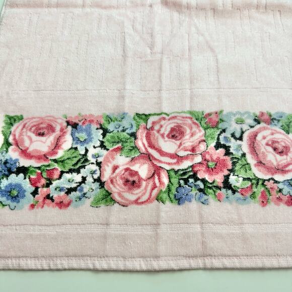 3/$20 Lady Pepperell Westpoint VTG Pink Floral USA Made Cotton Blend Hand Towel - Picture 3 of 7